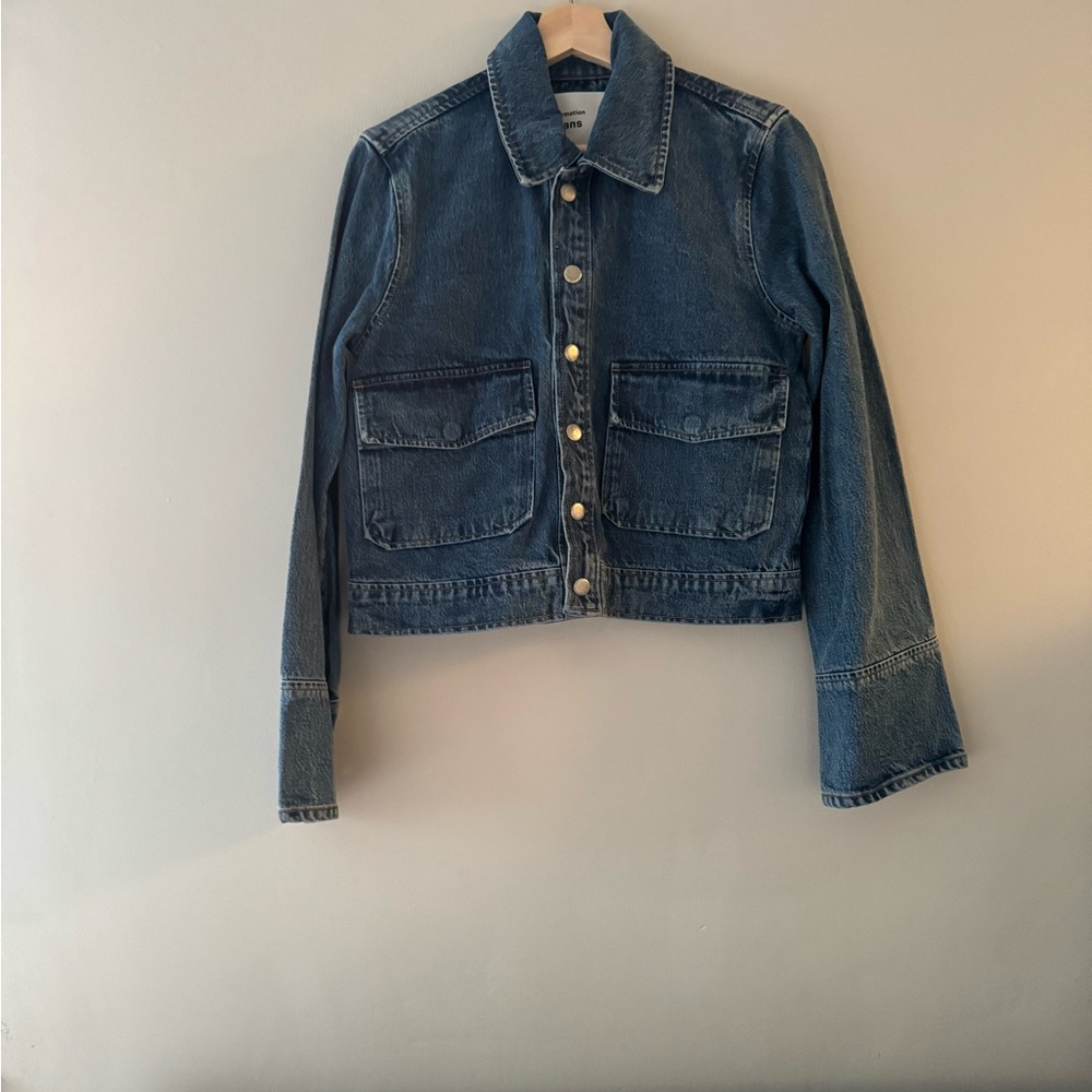 Reformation Blue Jean Jacket Cropped Classic